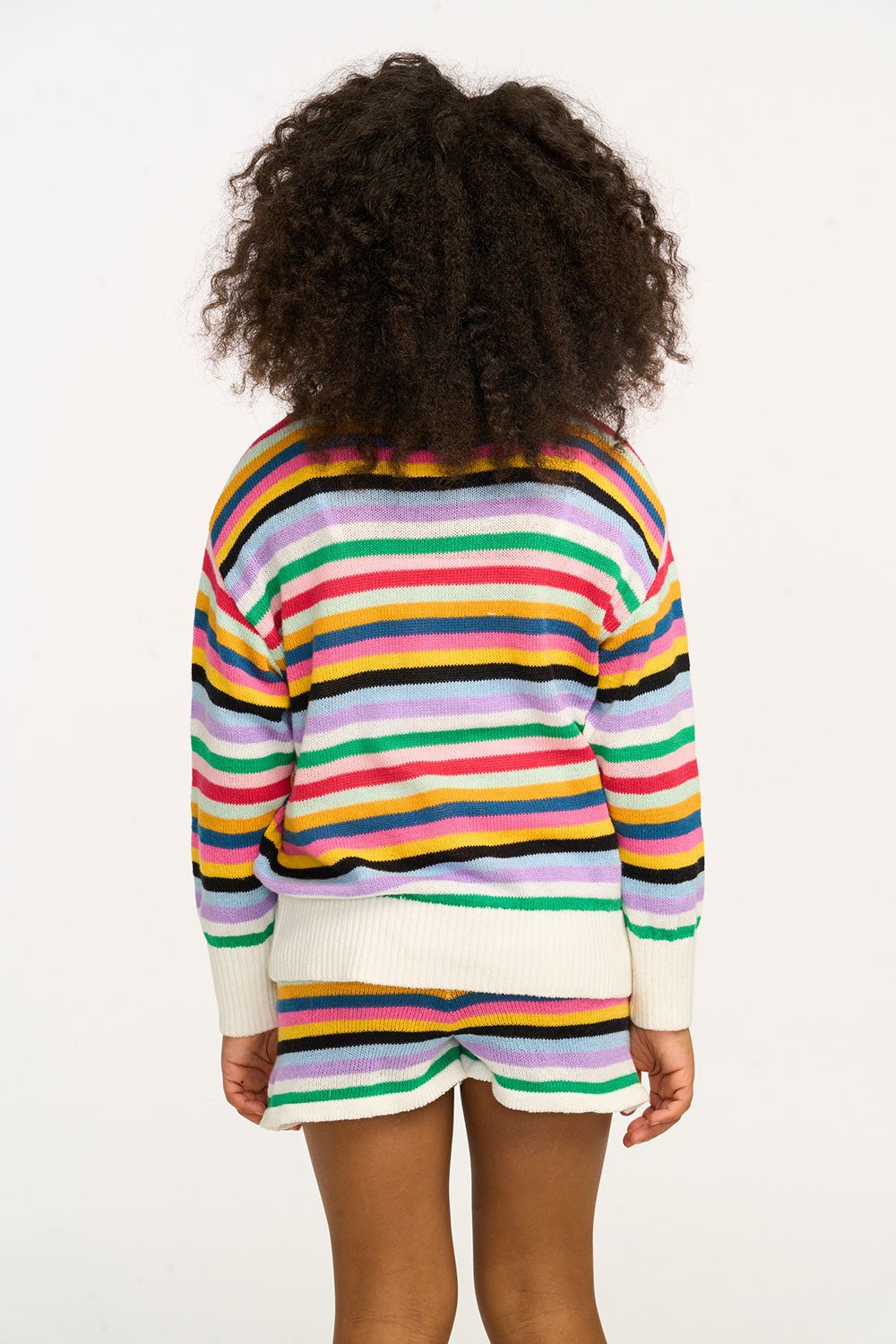 Chaser Britton Sweater Short in Bright Stripe - Estilo Boutique