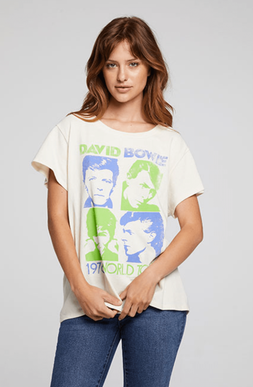 Chaser David Bowie Tour Tee in Cream - Estilo Boutique