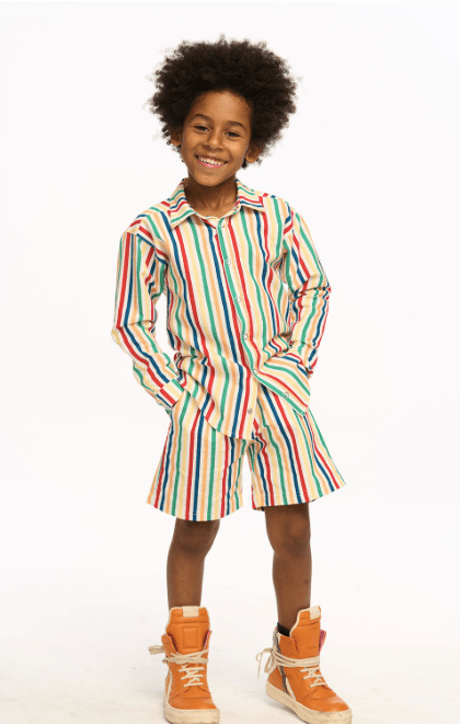 Chaser Kids Nichola Shirt in Multi Color Stipe - Estilo Boutique