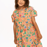Chaser Kids Tiered Dress in Peach Tropical Floral - Estilo Boutique