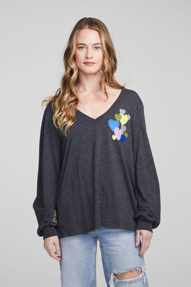Chaser Love Hearts Vintage Jersey Long Sleeve - Estilo Boutique