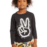 Chaser Spray Paint Peace Long Sleeve in Licorice - Estilo Boutique