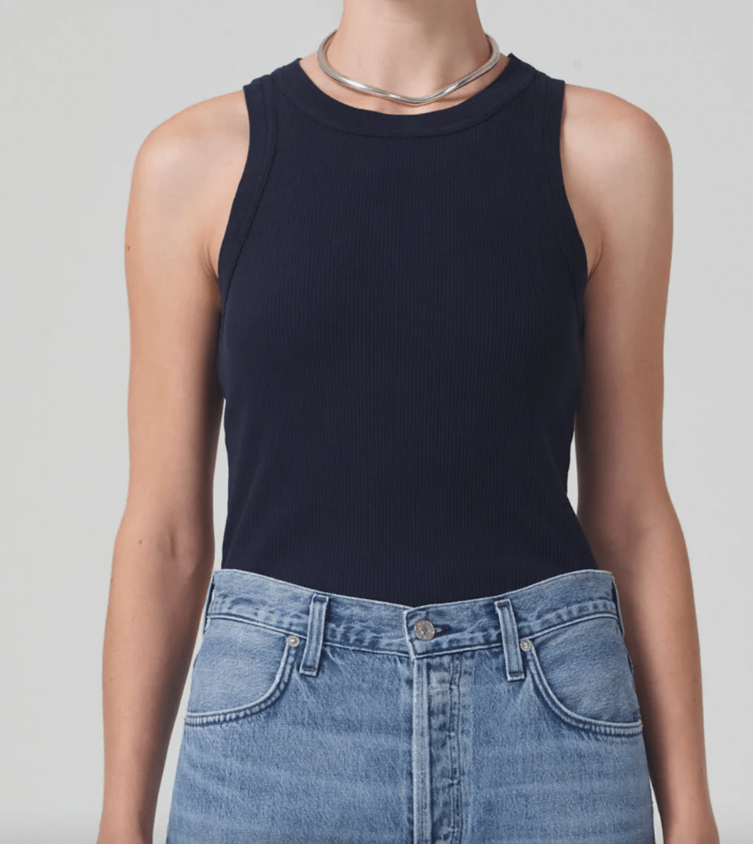Citizens Of Humanity Isabel Rib Tank in Navy - Estilo Boutique