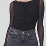 Citizens of Humanity Penelope Shirred Mesh Bodysuit in Black - Estilo Boutique