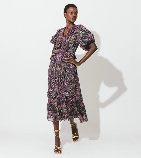 Cleobella Callista Midi Dress in Caymen Paisley Purple – Estilo Boutique