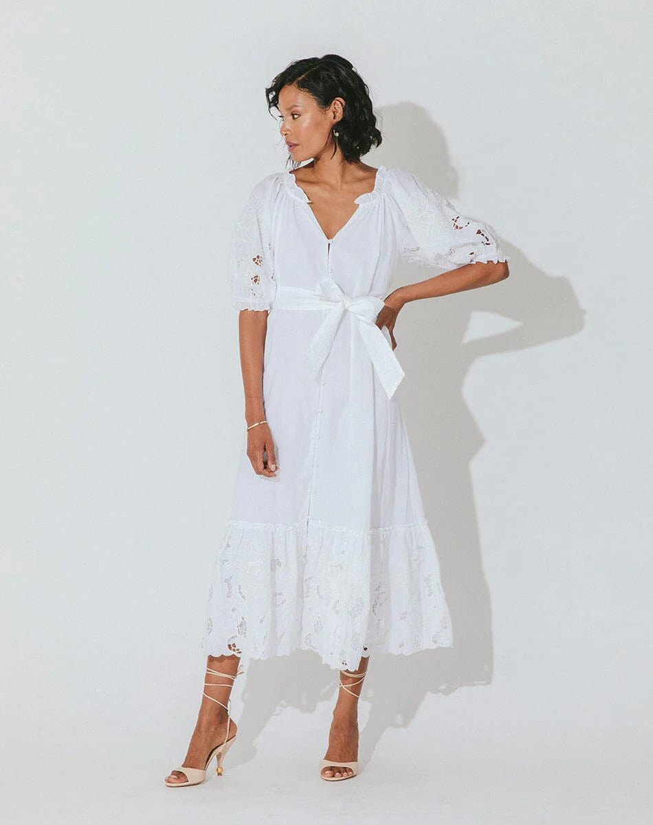 Cleobella Marin Midi Dress in Bright White - Estilo Boutique