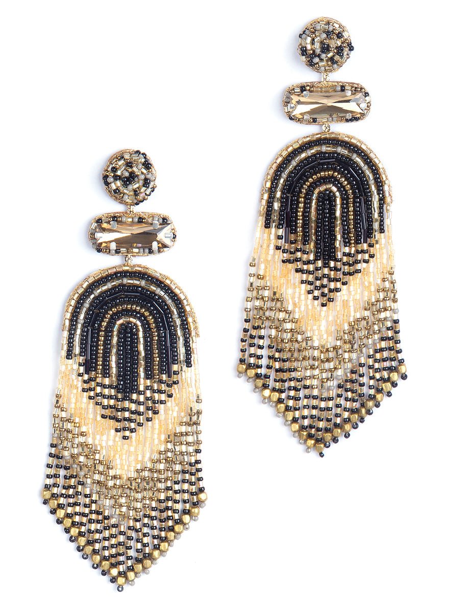 Deepa Gurnani Ishani Earrings in Black Multi - Estilo Boutique