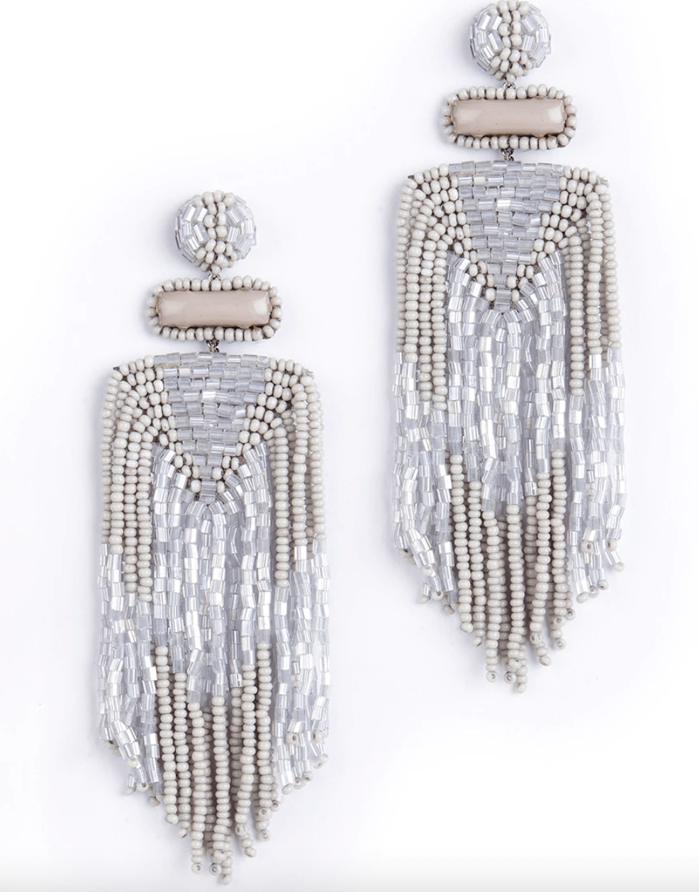 Deepa Gurnani Jody Earrings in Light Grey - Estilo Boutique