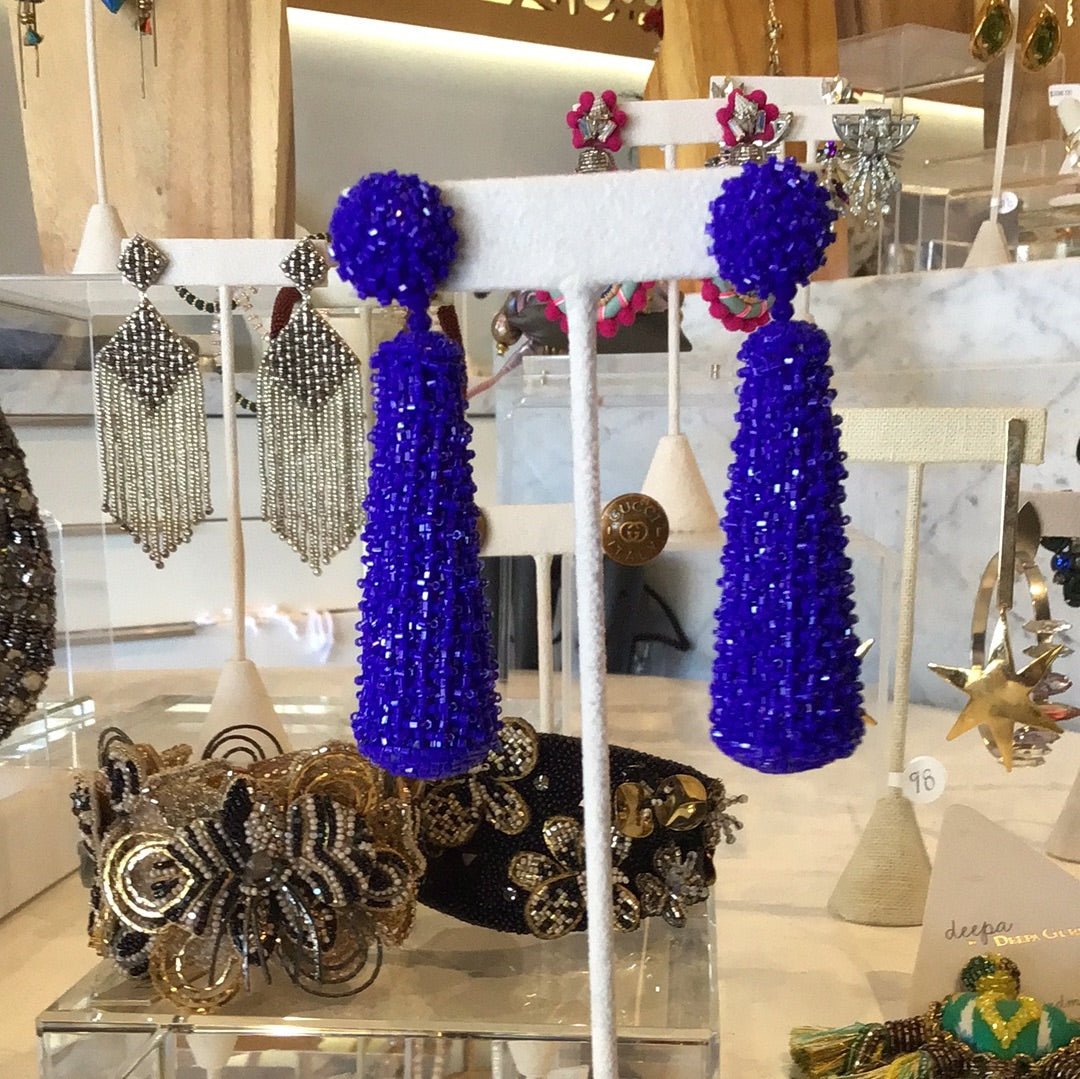 Deepa Gurnani Leisha earrings blue - Estilo Boutique
