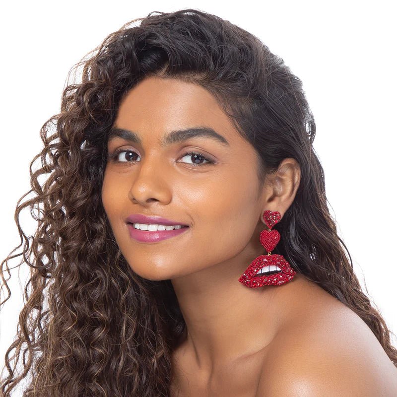 Deepa Gurnani Lips Earrings - Estilo Boutique