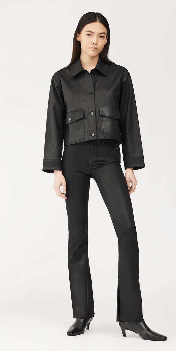 DL1961 Tilda Shirt Jacket in Black Coated - Estilo Boutique