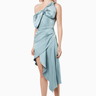 Elliat Vaudeville Satin Bow Mini Dress in Blue - Estilo Boutique