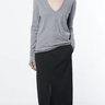 Enza Costa Cashmere Loose Longsleeve V Neck in Smoke - Estilo Boutique
