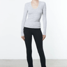 Enza Costa Speckled Rib L/S U in White - Estilo Boutique