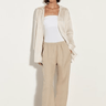 Enza Costa Striped Silk Shirt in Khaki - Estilo Boutique