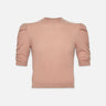 Frame Ruched Sleeve Cashmere Sweater in Blush - Estilo Boutique