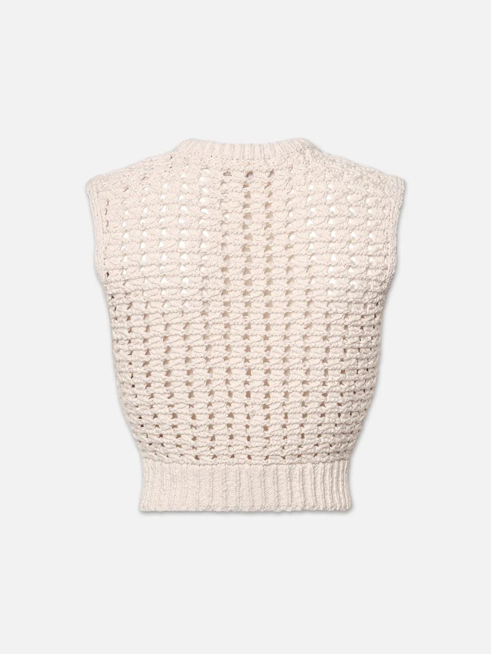 Frame Tape Yarn Sweater Vest in Cream - Estilo Boutique