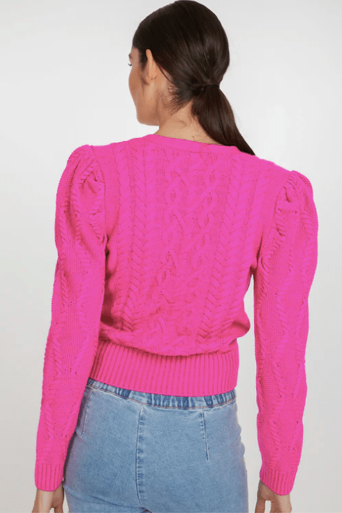 Generation Love Barton Cable Cardigan in Hot Pink – Estilo Boutique