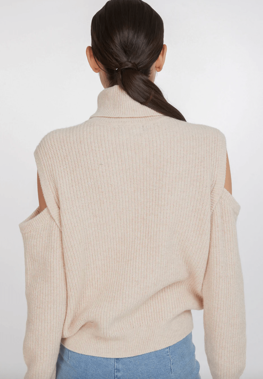 Generation Love Bibi Cut-Out Sweater in Oatmeal - Estilo Boutique