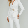 Generation Love Goldie Belted Blazer in White - Estilo Boutique