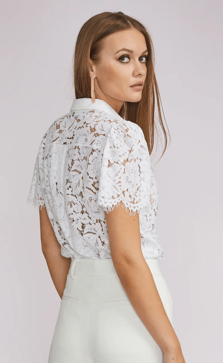 Generation Love Murphy Lace Shirt in White - Estilo Boutique