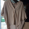 Gold Hawk silk pullover top in sand shell - Estilo Boutique
