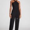Halston Lou Jumpsuit in Stretch Crepe in Black - Estilo Boutique