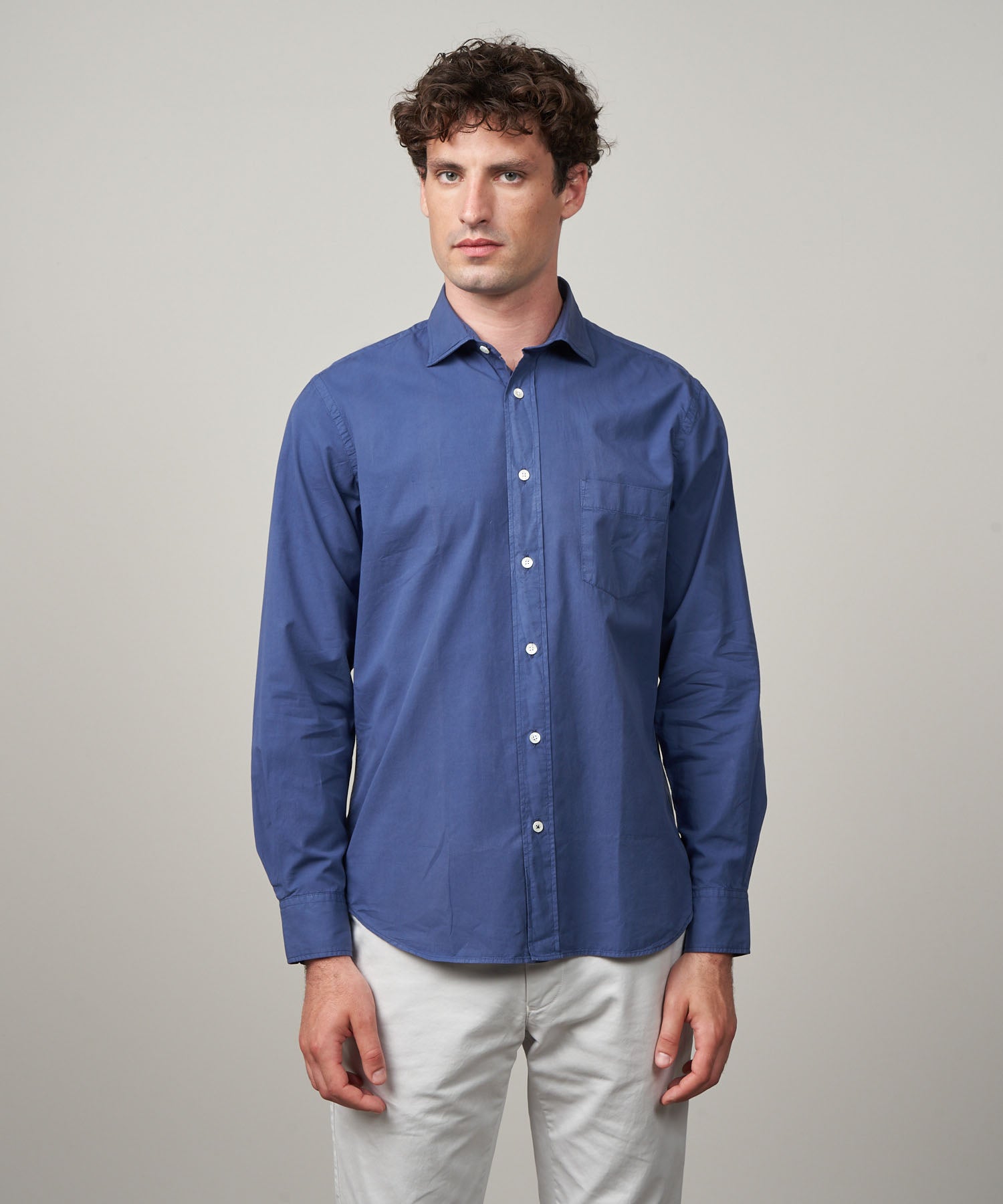Hartford Denim Blue Twill Paul Shirt - Estilo Boutique