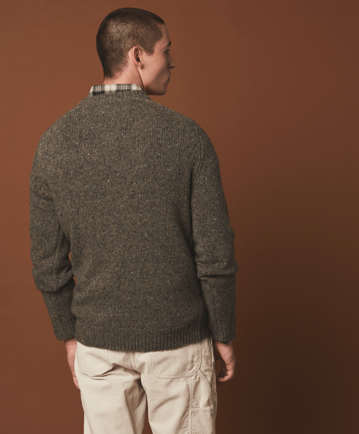Hartford Donegal Wool Crew Sweater in Taupe - Estilo Boutique