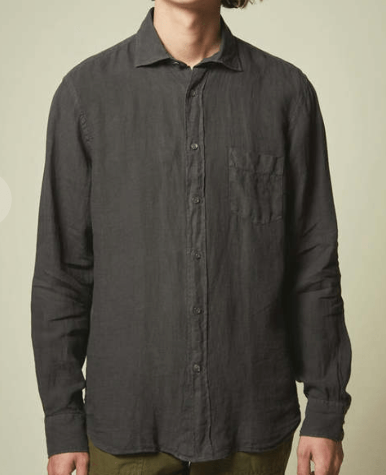 Hartford Linen Shirt in Charcoal - Estilo Boutique