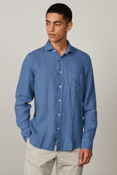 Hartford Linen Shirt in Nautic Blue - Estilo Boutique