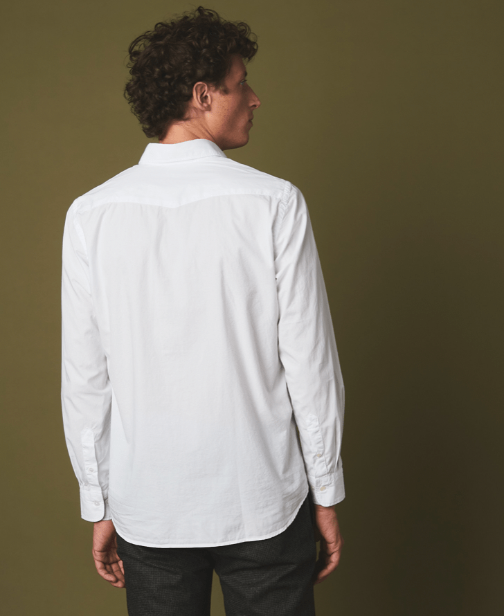 Hartford Slim-Fit Storm Shirt in White - Estilo Boutique