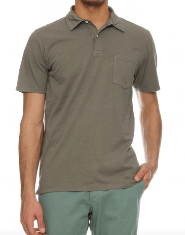 Hartford Slub Jersey Polo in Olive - Estilo Boutique