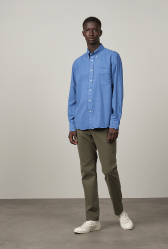 Hartford Tencel and Cotton Pitt shirt in Nautic Blue - Estilo Boutique