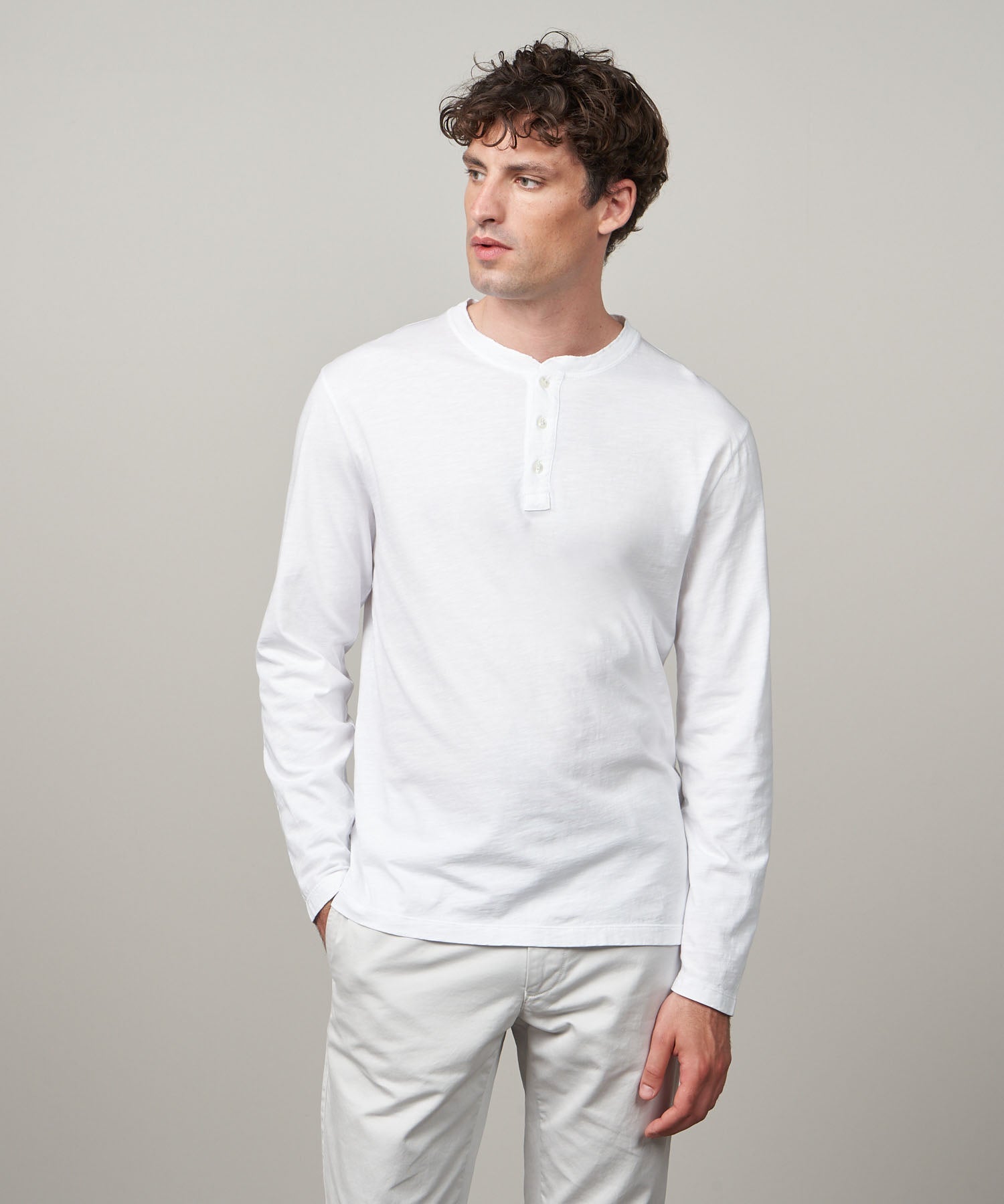 Hartford White Henley T-Shirt - Estilo Boutique