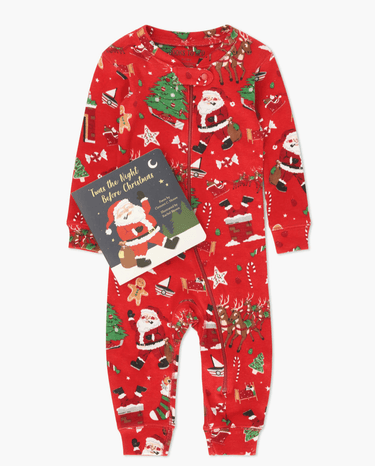 Hatley Twas The Night Before Christmas Infant Coverall & Book in Red - Estilo Boutique