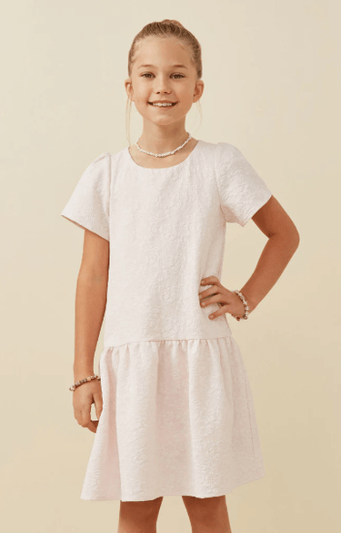 Hayden Girls Floral Textured Cap Sleeve Dress - Estilo Boutique