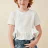 Hayden Girls Poplin Hem Top in White - Estilo Boutique