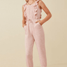 Hayden Girls Smocked Ruffle Jumpsuit in Mauve - Estilo Boutique