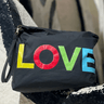 Hi Love Travel Black with Rainbow Love Bag - Estilo Boutique