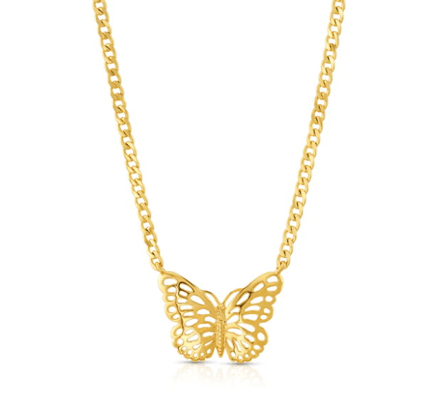 Jen Hansen 80's Butterfly Necklace in Gold - Estilo Boutique