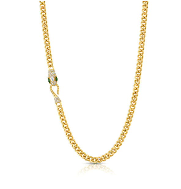 Jen Hansen Cuban Snake Clasp Necklace in Gold - Estilo Boutique