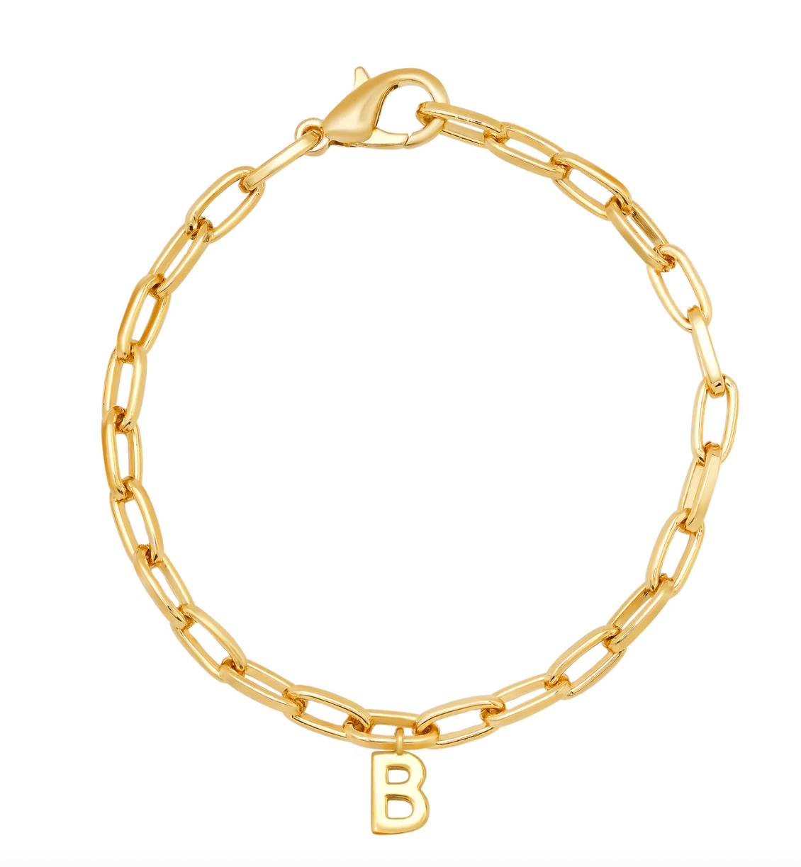 Jen Hansen Paperclip Initial Bracelet in Gold - Estilo Boutique