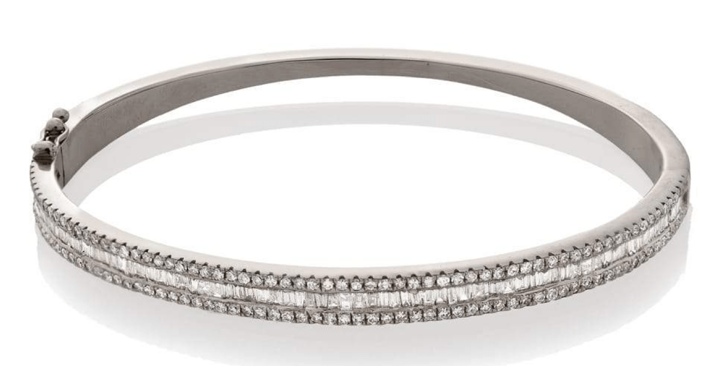 Jen Hansen Timeless Diamond Bangle in Sterling Silver - Estilo Boutique