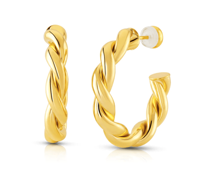 Jen Hansen Twisted Hoop Earring in Gold - Estilo Boutique