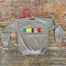 JET Fuzzy Letter Smile Crewneck in Grey - Estilo Boutique