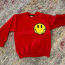 JET Happy Face Crewneck in Red - Estilo Boutique