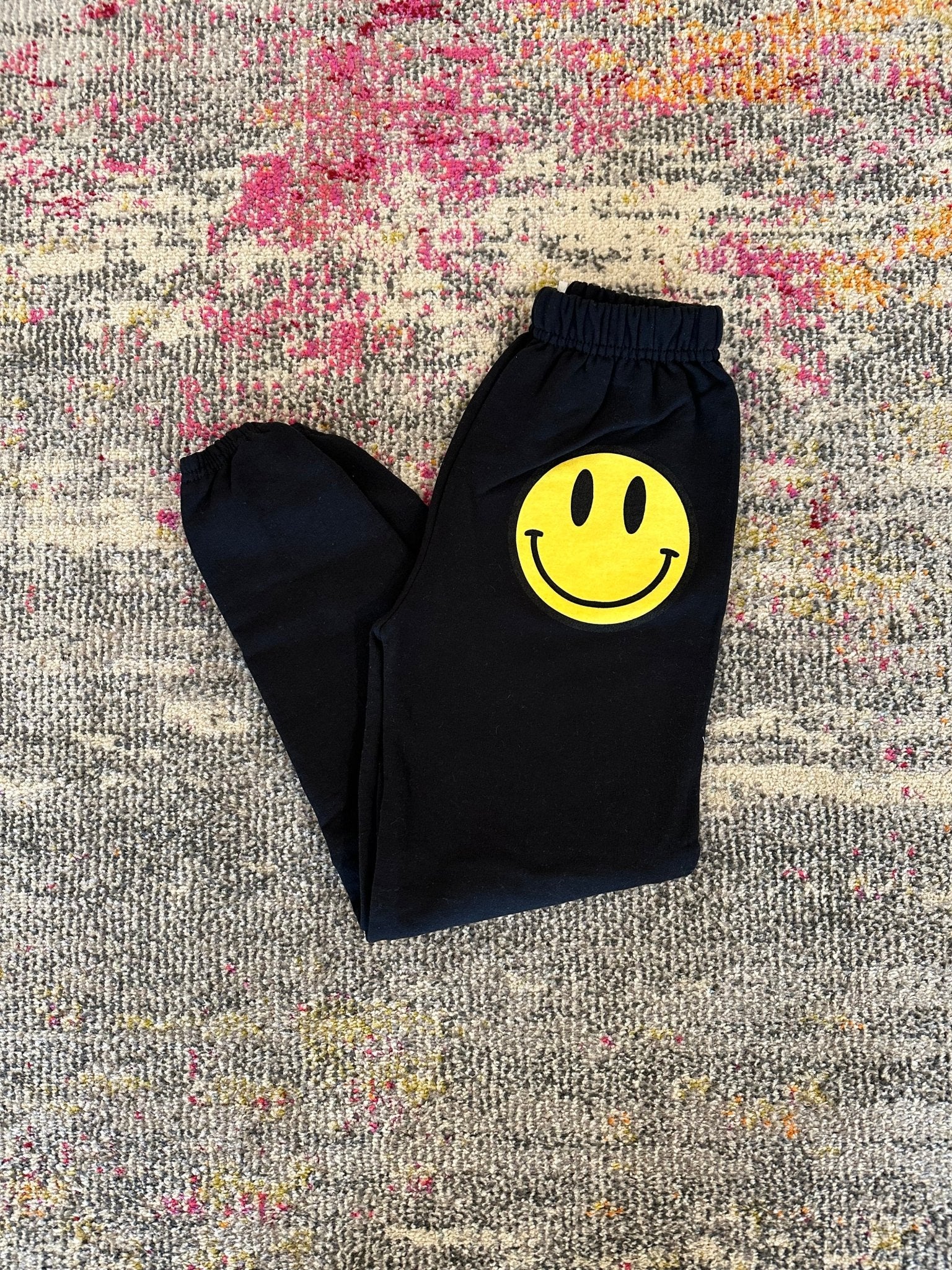 JET Happy Face Sweatpants in Black - Estilo Boutique