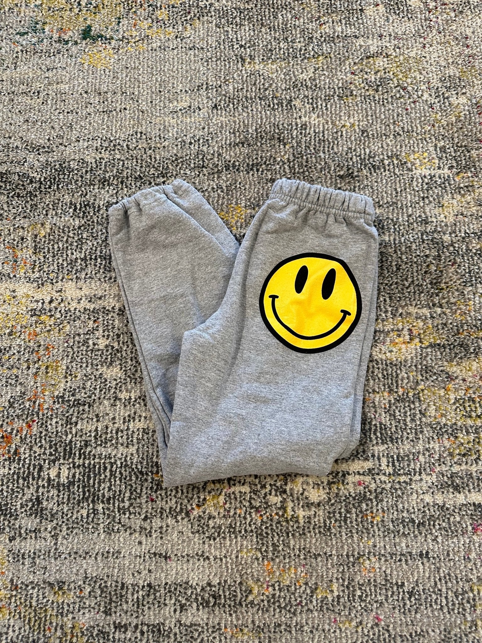 JET Happy Face Sweatpants in Grey - Estilo Boutique