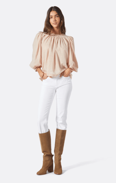 Joie Amesy Short Sleeve Cotton Top in Adobe Lilac - Estilo Boutique